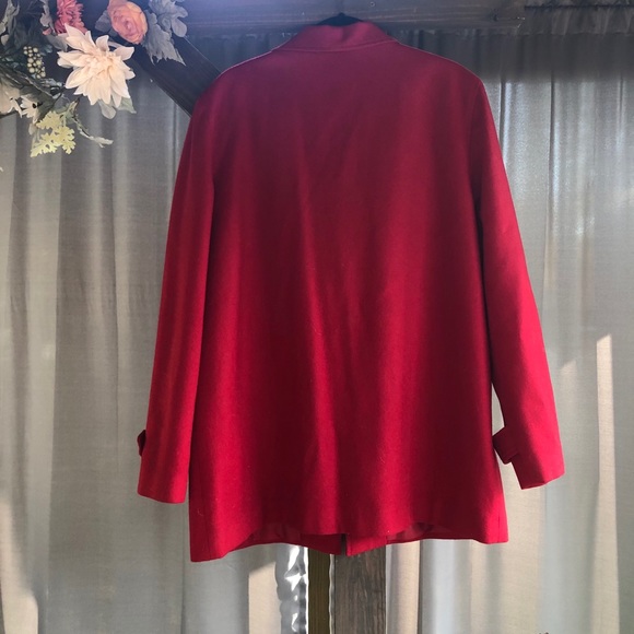 Red Wool Pea Coat Size 18 - Picture 2 of 3